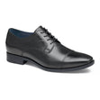 Johnston & Murphy Mens dress shoe - Gibbons Cap Toe in Black. Premium leather, work shoes, leather, all day comfort, sleek. Style #15-8666.