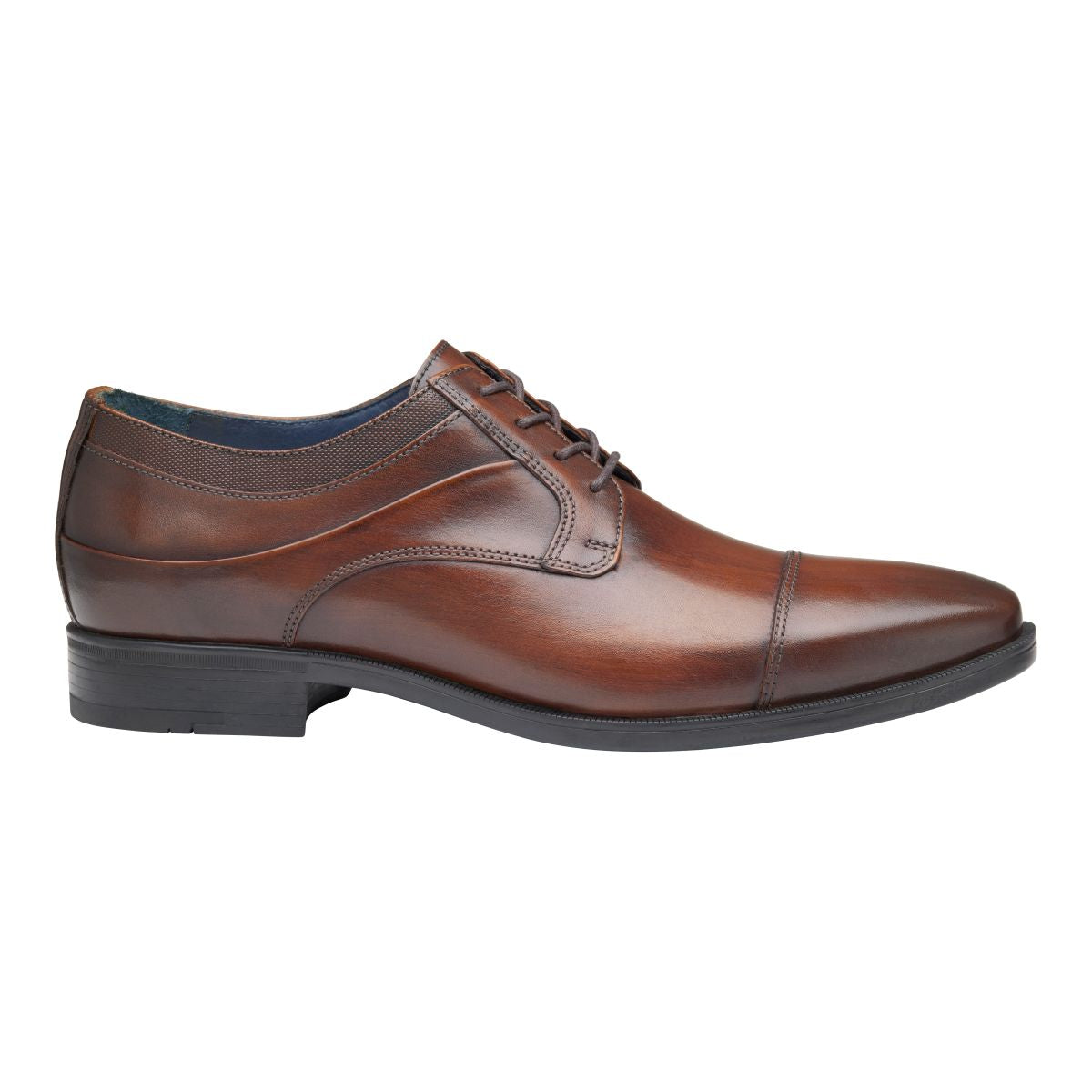 Johnston & Murphy Gibbons Cap Toe Men's Dress Shoe in Mahogany