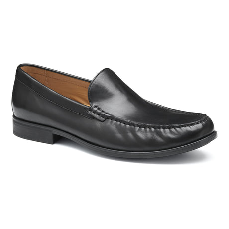 Johnston & Murphy Harrison moccasin in black for men style 15-8437. Sophisticated comfort. 