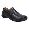 Josef Seibel Anvers 67 Men’s Black Slip-On Shoes with leather upper, flexible shock-absorbing sole, leather and textile lining, and PU outsole.
