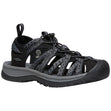 Women’s black and grey waterproof sport sandal with a bungee lace system and protective toe bumper. Style #1028815