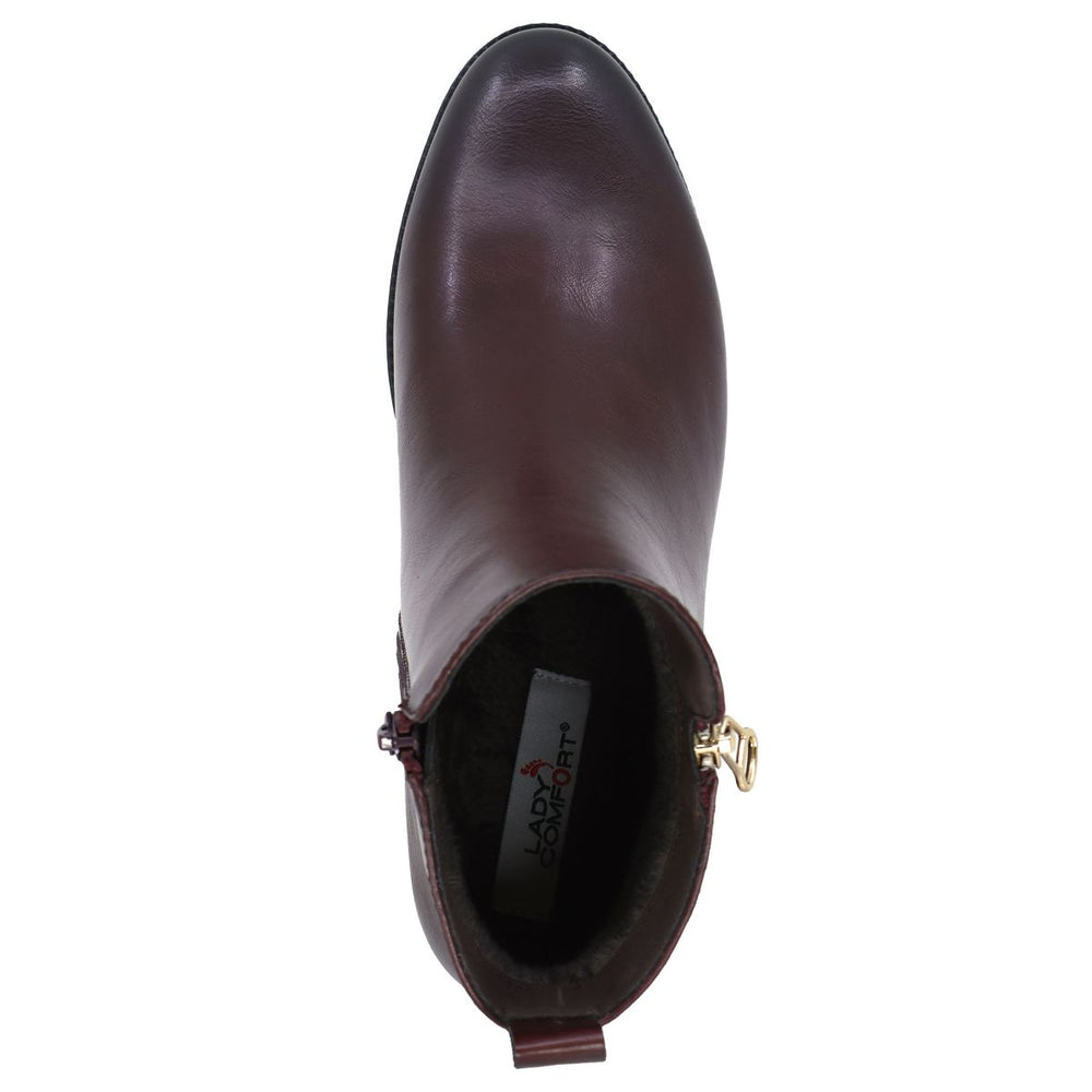 Lady Comfort Barb Women's Zip Boot - Bordo