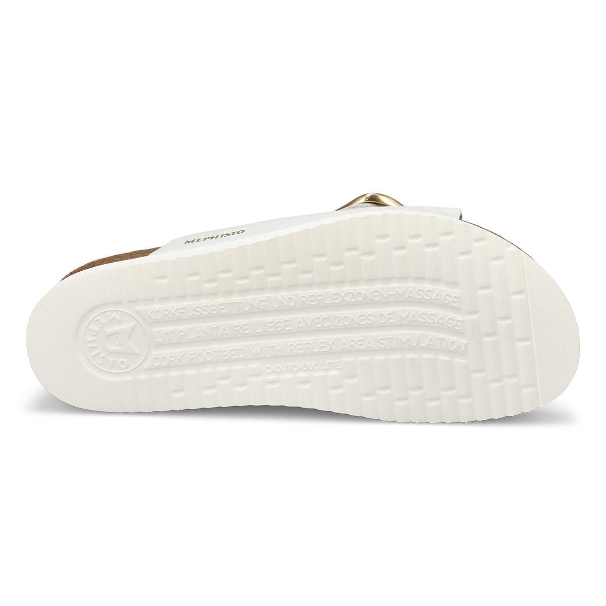 Mephisto Hariana Women's Cork Slide Buckle Sandals in White