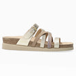 Mephisto Huleda Women's Sandals in Gold - style 17302 - Comfortable, All-day wear, soft footbed, leather, classic look, walking shoe, easy on and off, sandal, clog, heel, Mephisto Huleda sandals, gold summer sandals, women’s cork sandals, Mephisto 17302, SOFT-AIR sandals, AIR-RELAX footbed.