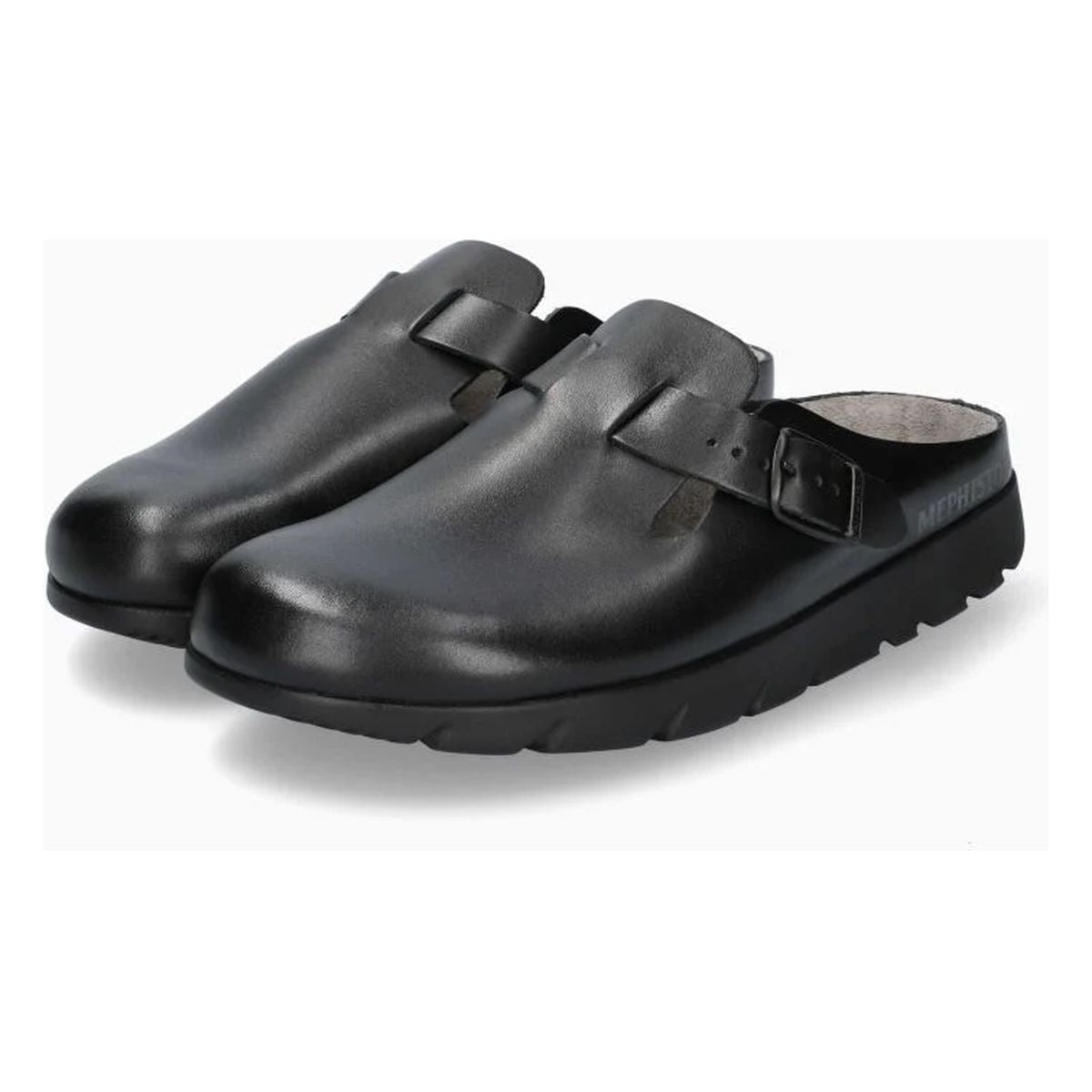 Mephisto Zaverio Unisex Leather Clog in Black | Walking on a Cloud