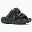 Black sandal with strap design on a white background. J005892.