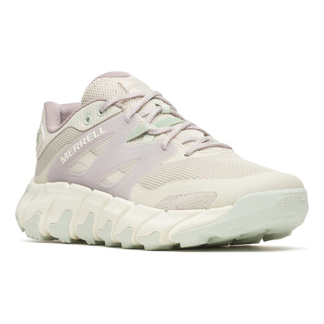 Greige Merrell Women's Maipo Explorer Aerosport shoe (J038468) with lavender accents and a unique sole.
