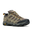 Men’s walnut brown waterproof hiking shoe with mesh panels, yellow accents, and a rugged Vibram sole. Style #J037989W
