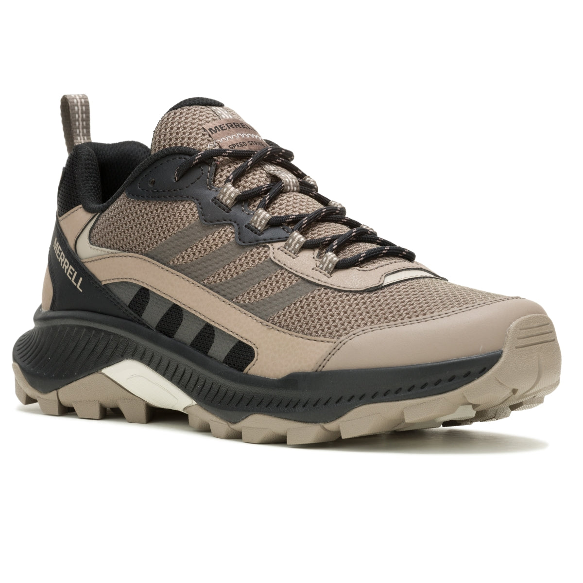 Merrell Men's Speed Strike 2 athletic hiking shoe in Fungi; synthetic and mesh upper with recycled materials. Style #J037853