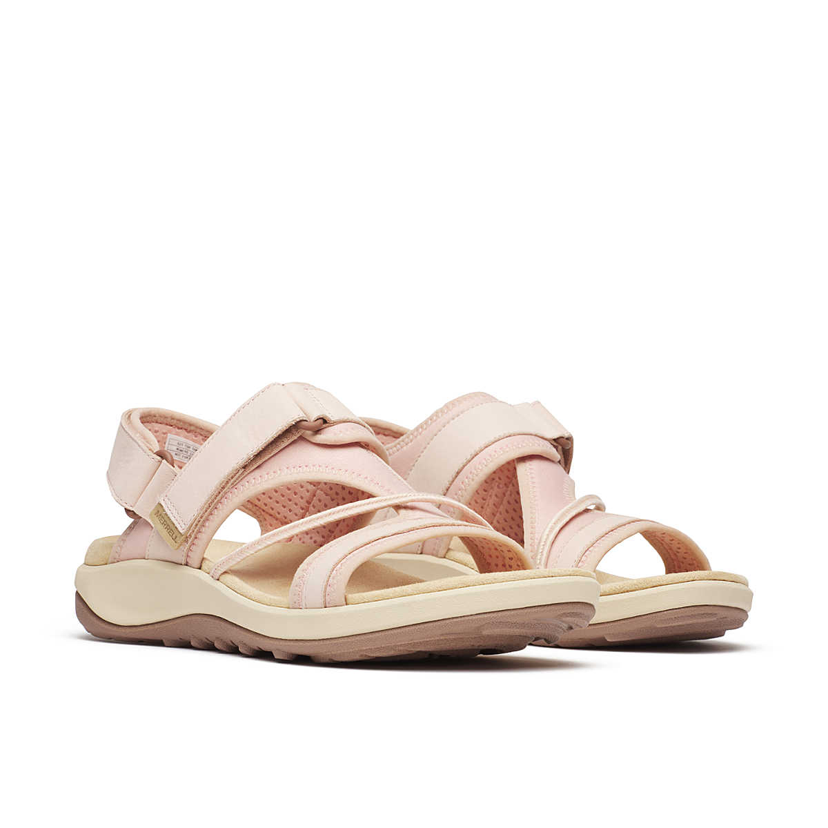 Women's lightweight open-toe sandal in black with adjustable straps, plush cushioned insole, and eco-conscious recycled materials for all-day summer comfort. Style #J008160