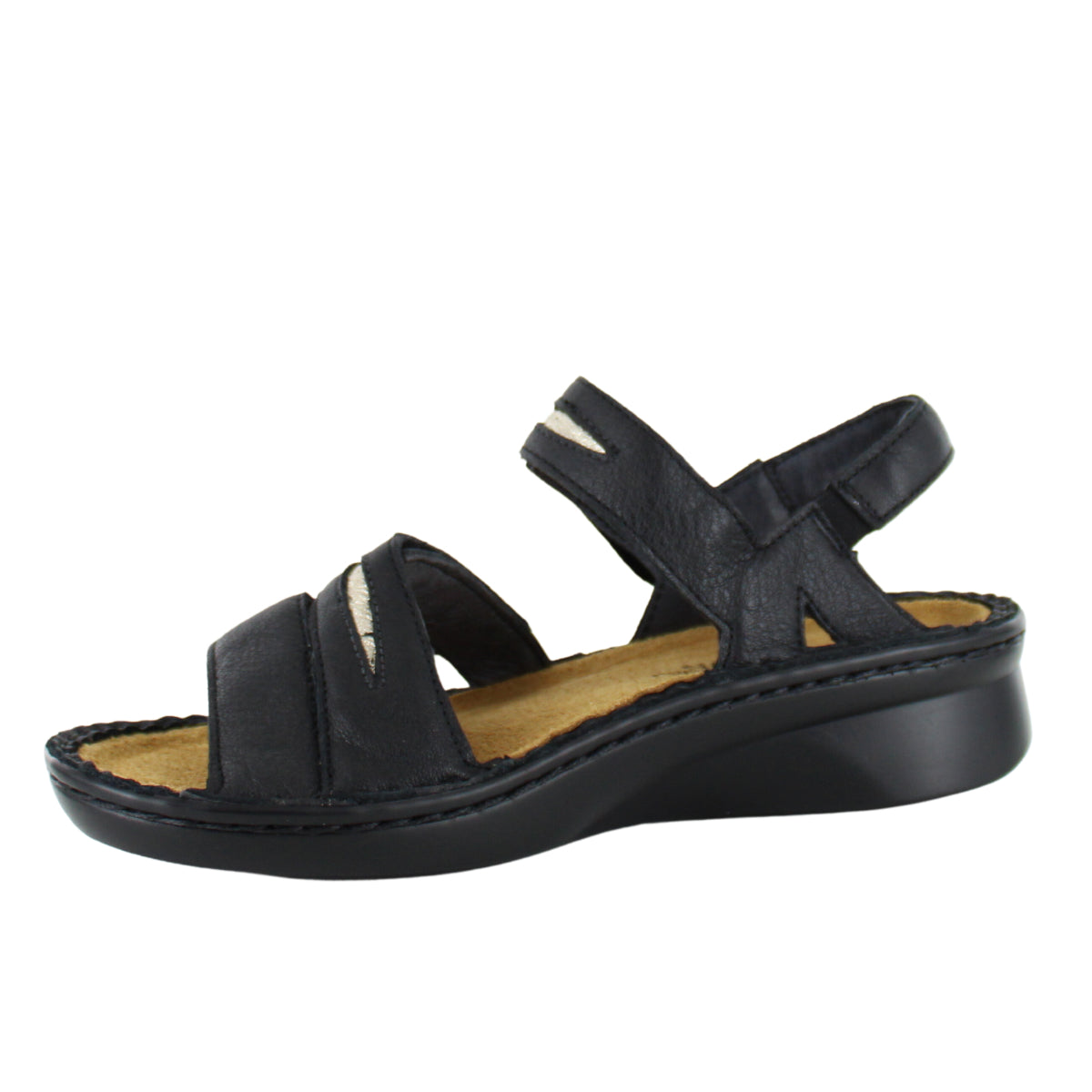 Naot Cadence 3-Strap Sandal in Black