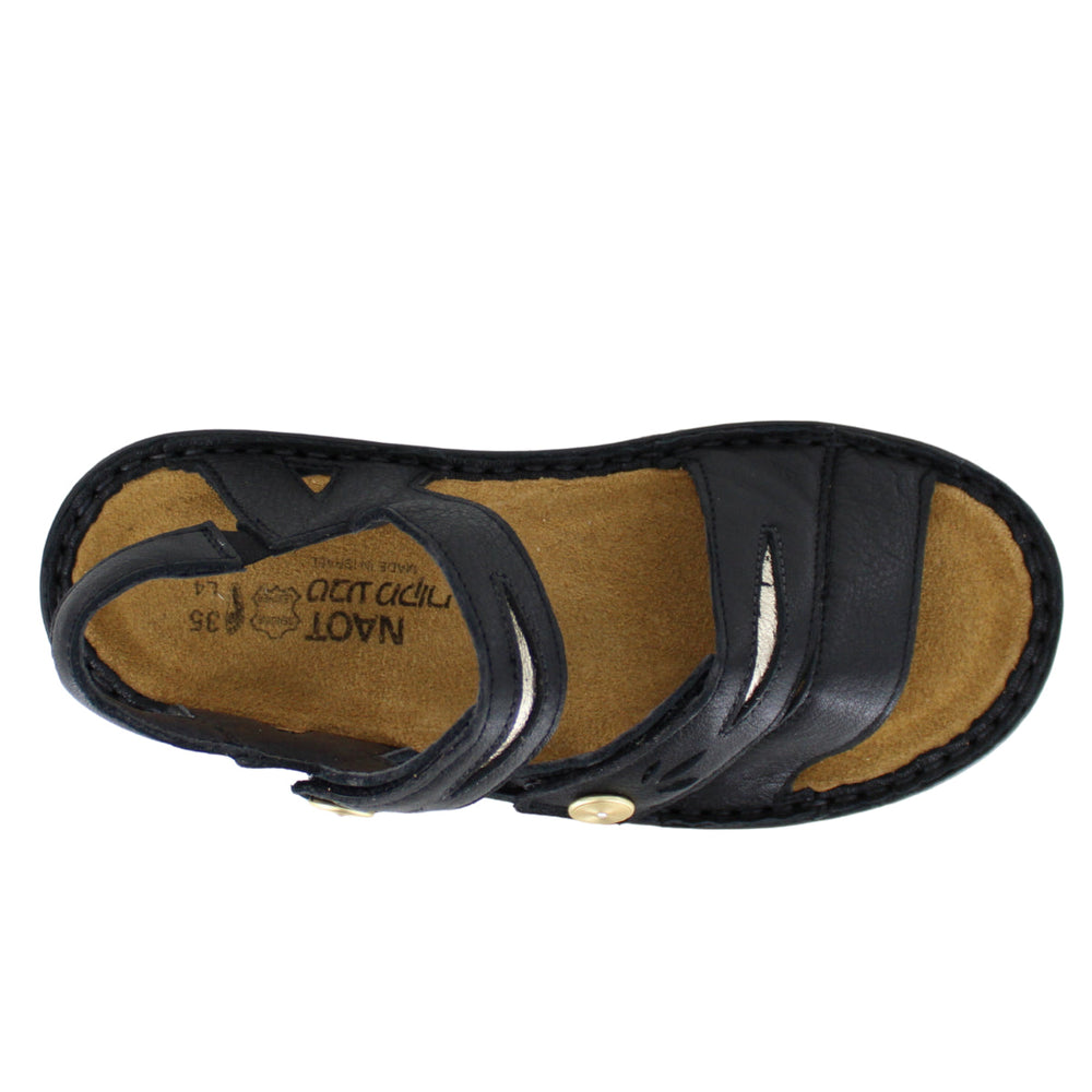 Naot Cadence 3-Strap Sandal in Black