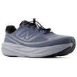 New Balance grey-blue running shoe with toggle speed laces, side logo, and thick cushioned midsole. Style #M108020E