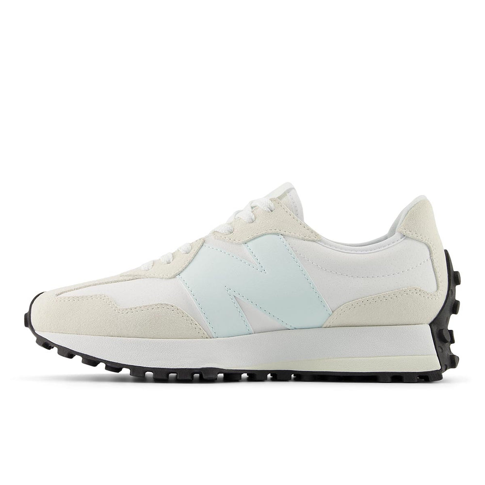 New Balance 327 Classic Retro Women's Runners in Off White with Blue