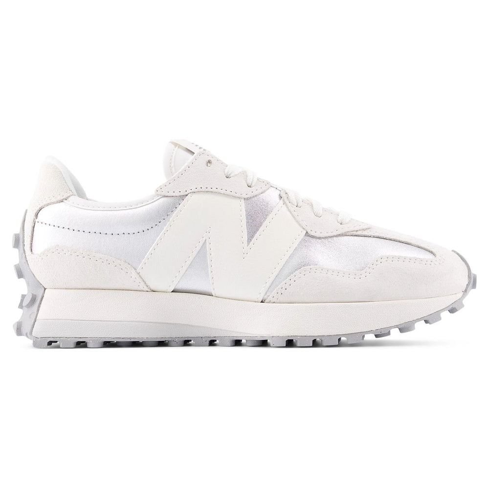 New Balance Women’s 327 Classic Retro Runner — Silver/Sea Salt