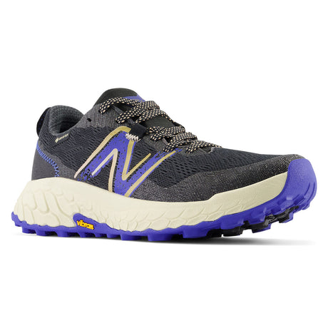 New Balance Fresh Foam X Hierro V7 Gore-Tex® Traile Women's Running Shoes in Marine Blue, Breathable textile upper, comfortable all day shoe. Style #WTHIGK7