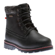 A black Nexgrip Megan 3.0 leather winter boot with laces, a knit collar, and a thick lugged sole. Style #R0164BLK.