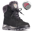 Anthracite quilted mid-calf winter boot with lace-up front, side zipper, and OC cleated outsole—Olang Glamour OC Zip Anthr.