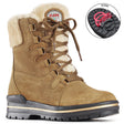 Black winter boot with tailored hydro-suede upper, plush shearling collar, lace-up closure, wool lining, silver-insulated removable insole, and ALASKA outsole by OC System® featuring grips for superior traction in snowy and icy conditions.