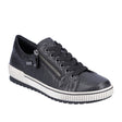 Remonte Ottawa D0700 Women's Lace Up Shoe, all-day comfort Premium black leather upper with sporty contrast stitching. Style #D0700-00