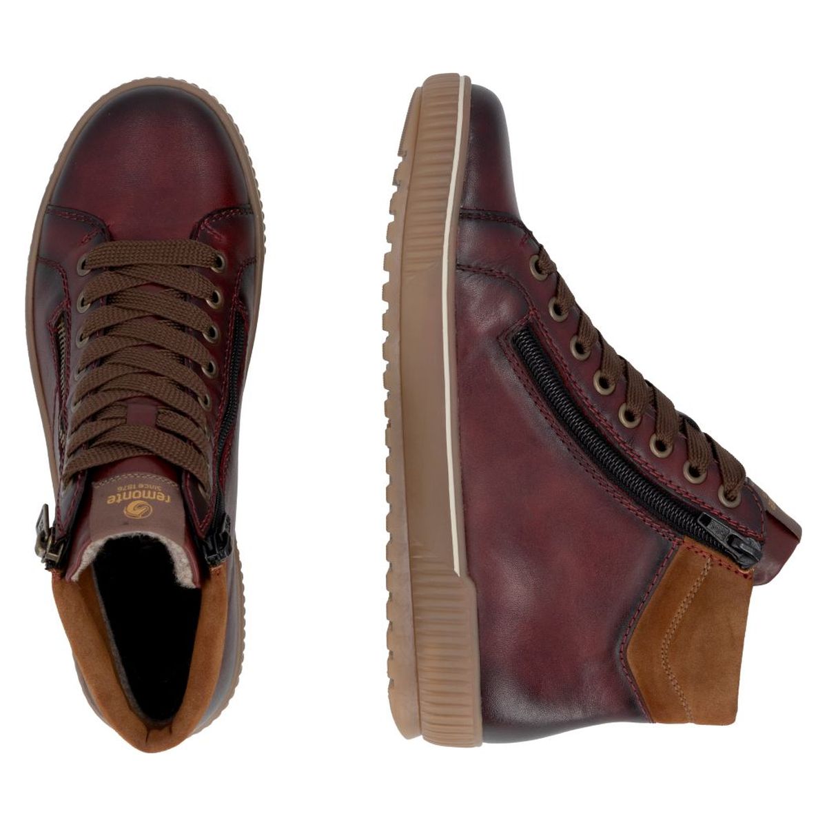 Remonte Ottawa D0772 Women's Lace Up Boots in Vino