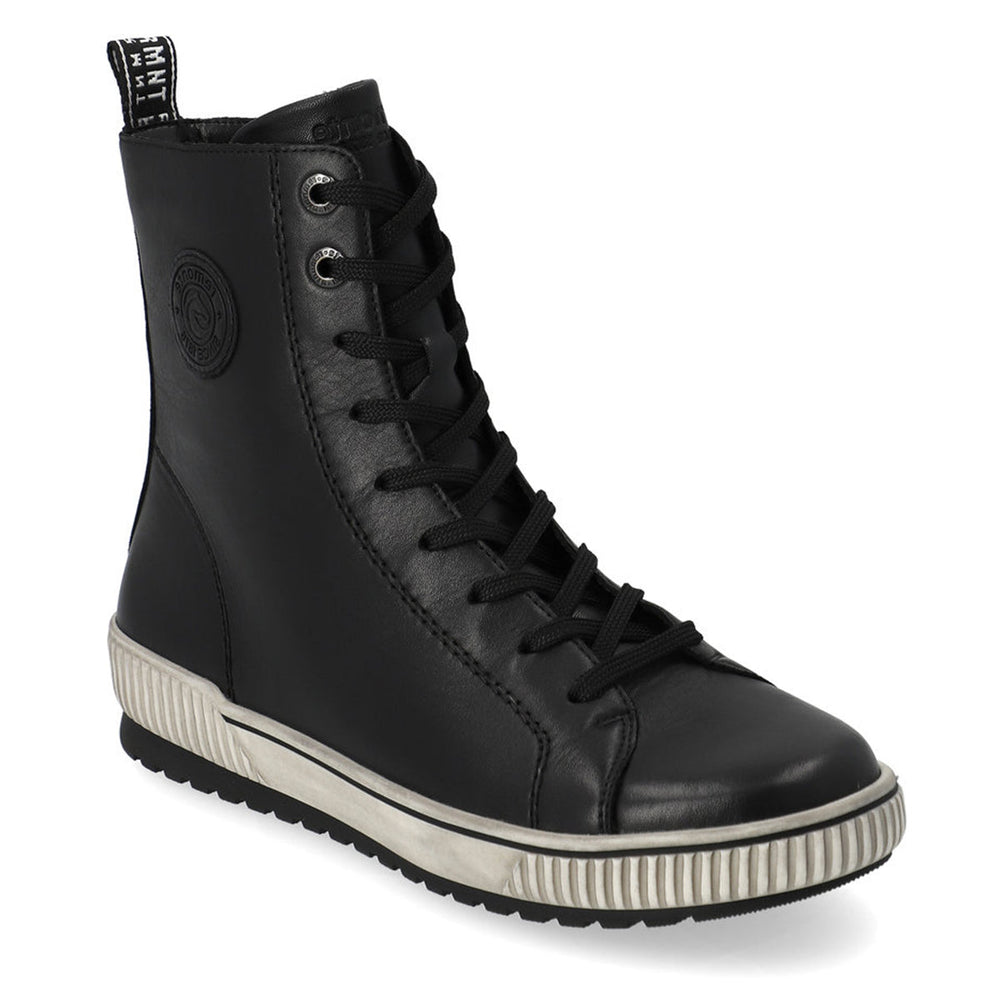 Remonte Odeon D0774 Women's Lace Up Boots, mid-cut sneaker boot is lined with plush fleece. Side Zipper with lace up front,insole cushions with lightweight support. Style #D0774-01