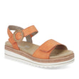 Remonte D0Q52 Women's Strap Sandals, Leather strappy sandals cushioned footbed decorative buckle closure and easy velcro on and off. Style #D0Q52-38