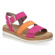 Remonte D0Q55 Magenta Women's Strap Sandals, all day comfort colourful strappy sandals, hook and loop/velcro closure. Style #D0Q55-31 