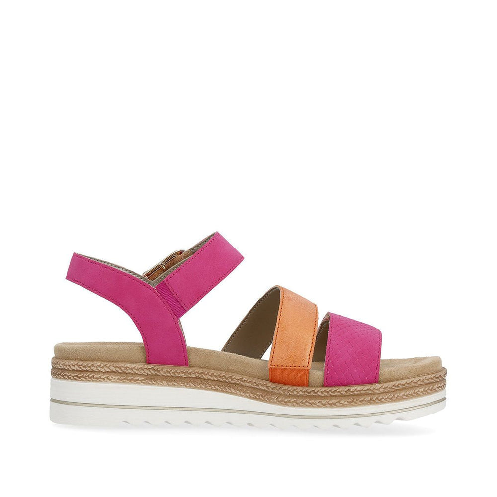 Remonte D0Q55 Magenta Women's Strap Sandals in Magenta