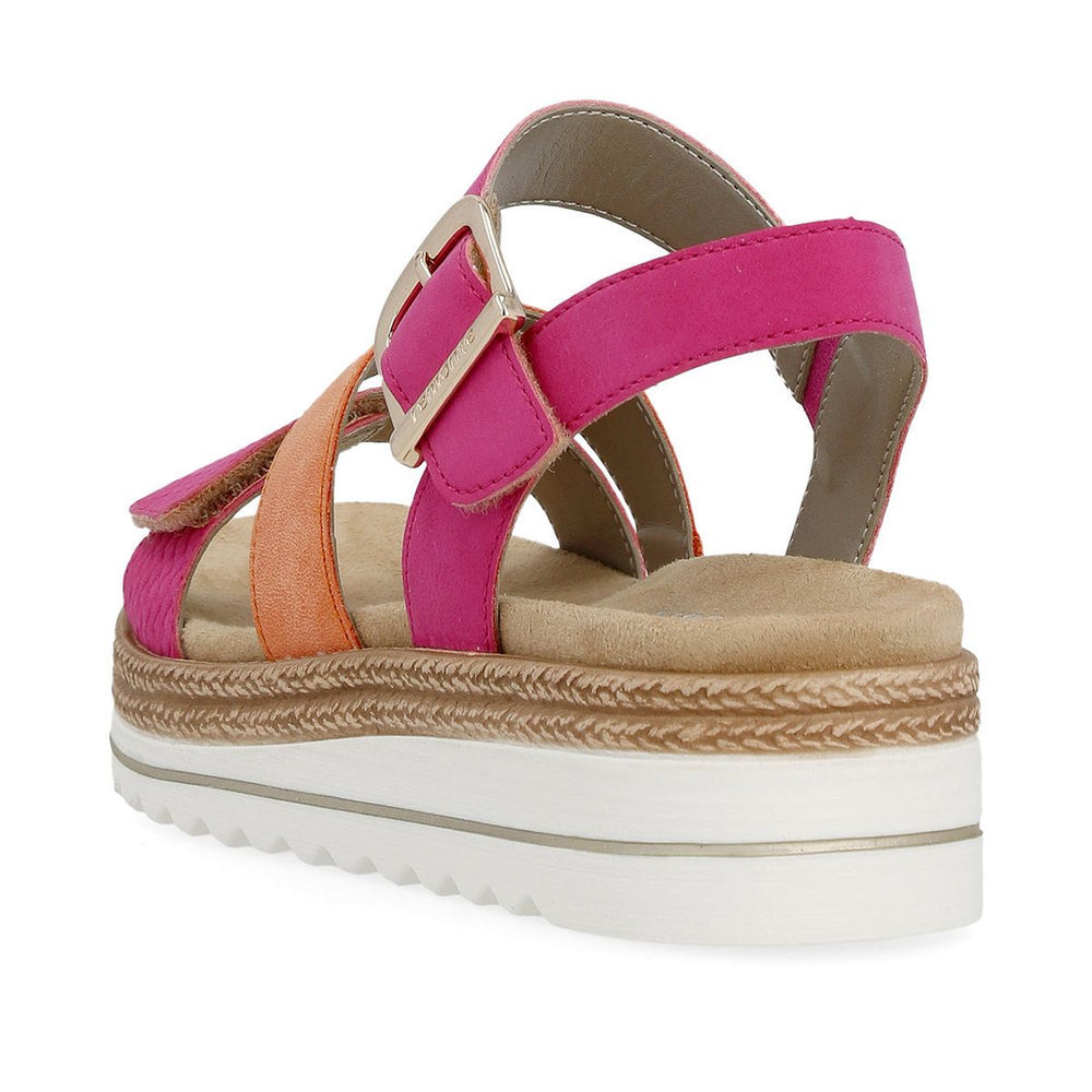 Remonte D0Q55 Magenta Women's Strap Sandals in Magenta