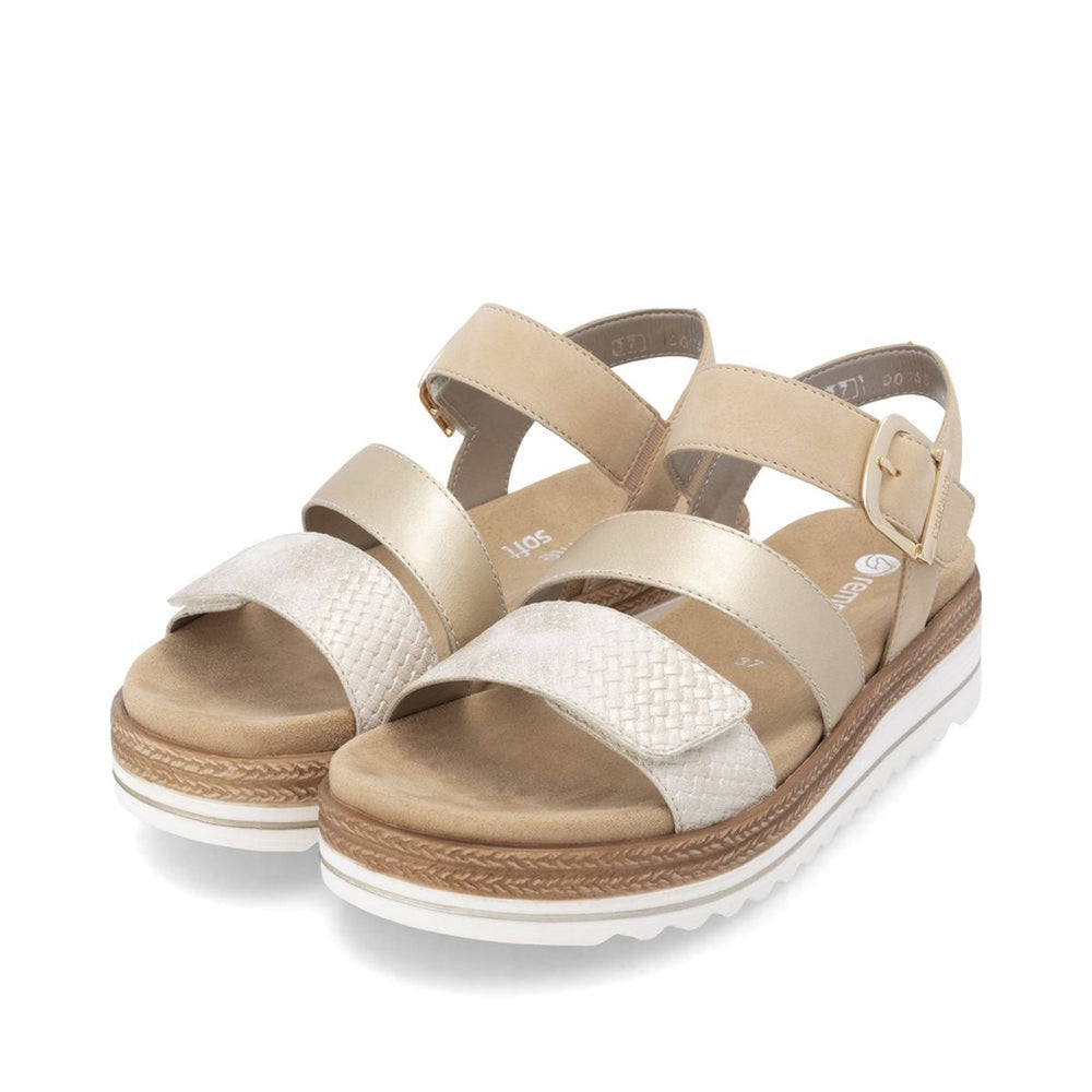 Remonte D0Q55 Light Gold Women's Strap Sandals
