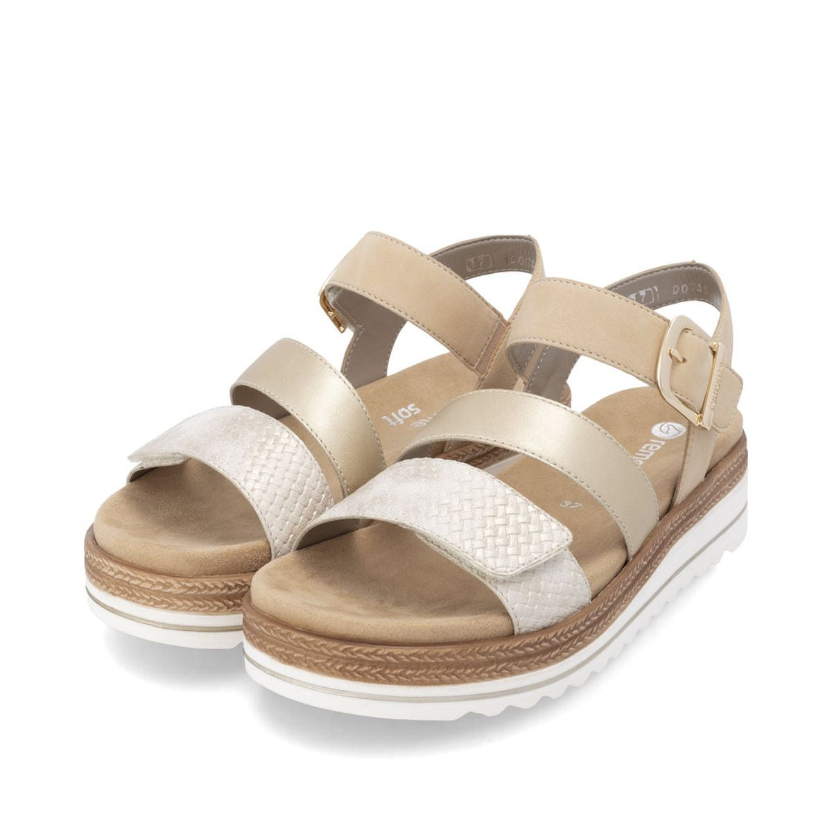 Remonte D0Q55 Light Gold Women's Strap Sandals