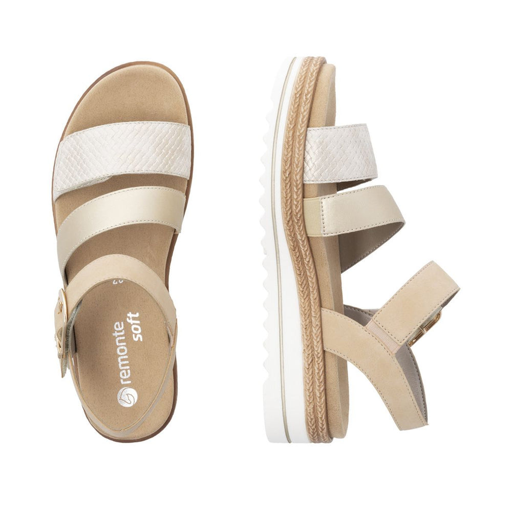 Remonte D0Q55 Light Gold Women's Strap Sandals