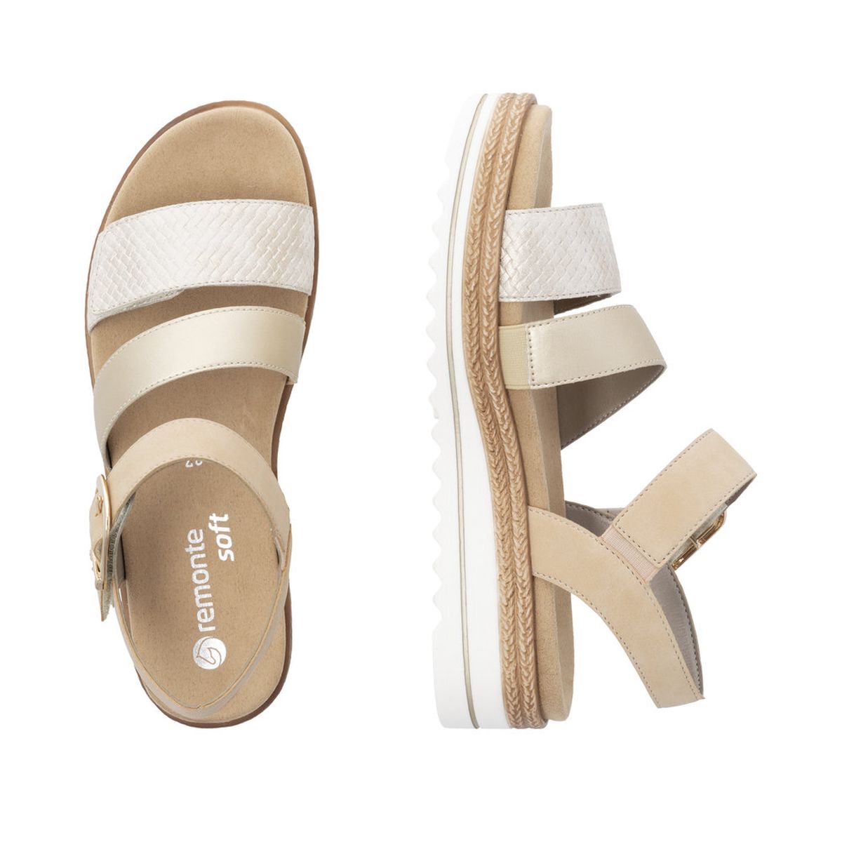 Remonte D0Q55 Light Gold Women's Strap Sandals