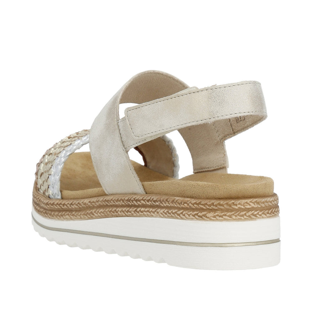 Remonte D0Q56 Beige Women's Strap Sandals in Gold