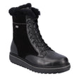 Remonte D0U76 Suede Lace Up Women's Boots, lace up winter oots fur lined, durable waterproof leather exterior. Style #D0U76-01