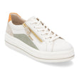 Remonte D1C01 Women's White Sneaker, easy on and off with side zipper and closure, comfortable al day walking sole. Style #D1C01-81