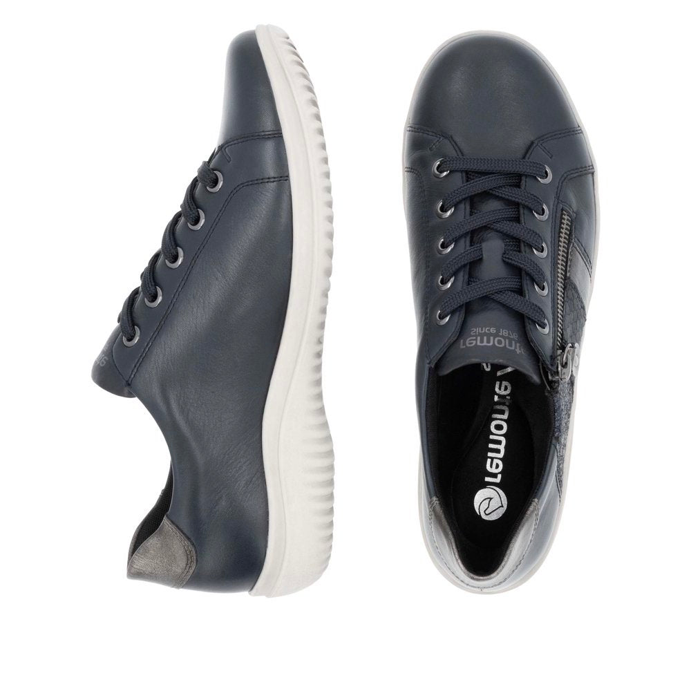 Remonte D1E00 Women's Side Zip Sneaker in Night Blue