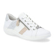 Remonte D1E00 Women's Lace Up Shoes, breathable all day walking shoes, rose accents side zipper and lace up closure. Style #D1E00-81