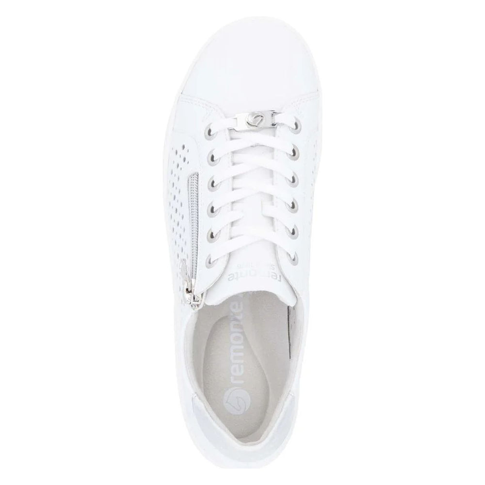 Remonte D1E08 Women's Perforated Real Leather Shoes in White