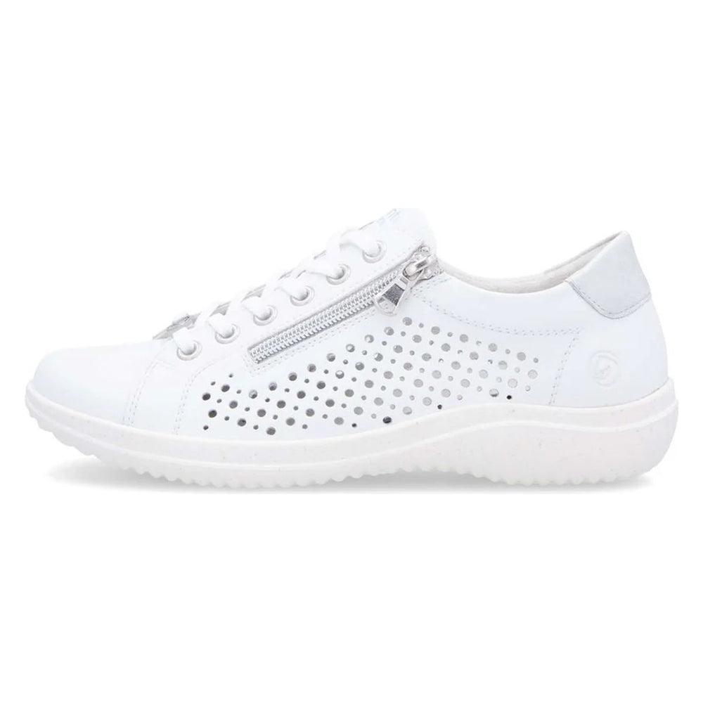Remonte D1E08 Women's Perforated Real Leather Shoes in White