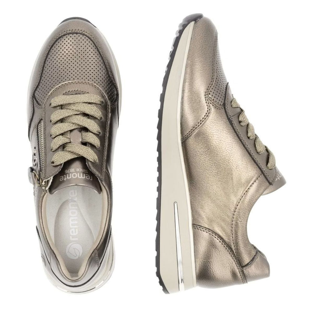 Remonte D1G00 Women's Zip Sneaker in Bronze