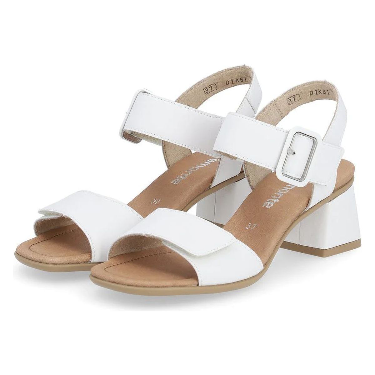 Remonte D1K51 Women's Strap Heel Sandals in White