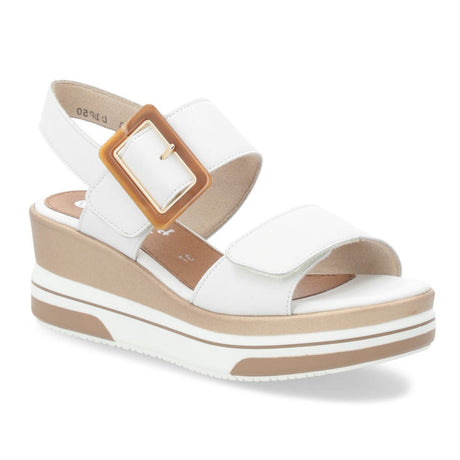 Remonte D1P50 Women's Wedge Sandals, Wedge sandal with slight heel ,buckle and velcro closure. Style #D1P50-80