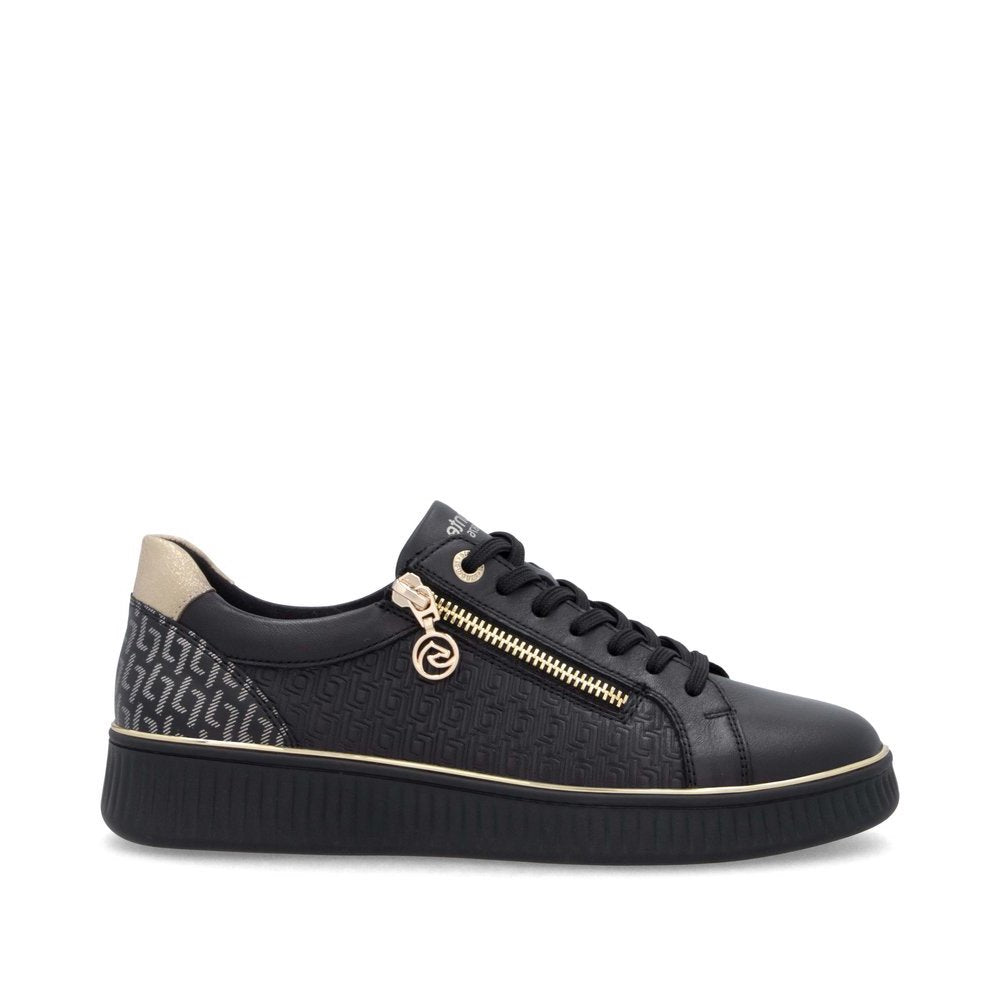 Remonte D2E00 Women's Side Zip Sneakers in Black