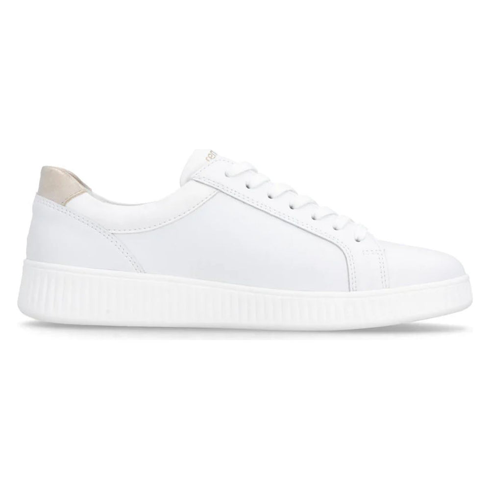 Remonte D2E03 Women's Side Zip Sneaker in White