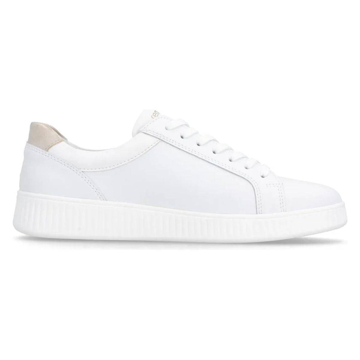 Remonte D2E03 Women's Side Zip Sneaker in White