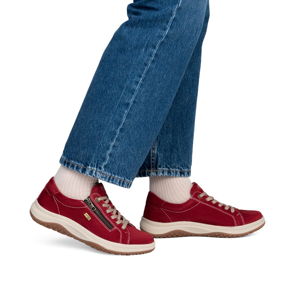 Remonte D3Q00 Women's Lace Zip Sneaker – Red