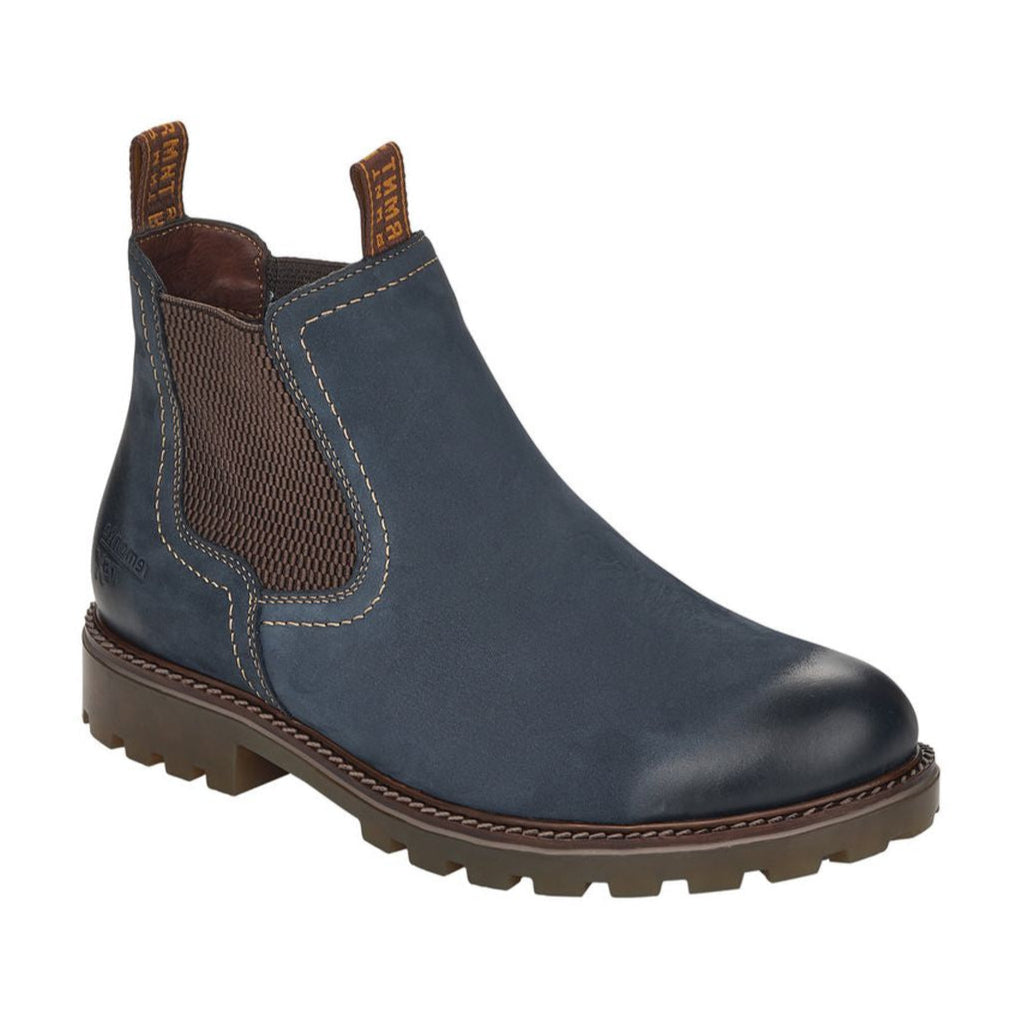 Remonte D8472 Women's Chelsea Boots, blue leather boots, stretch material for slip on fit, durable waterproof shoe. Style #D8380-01