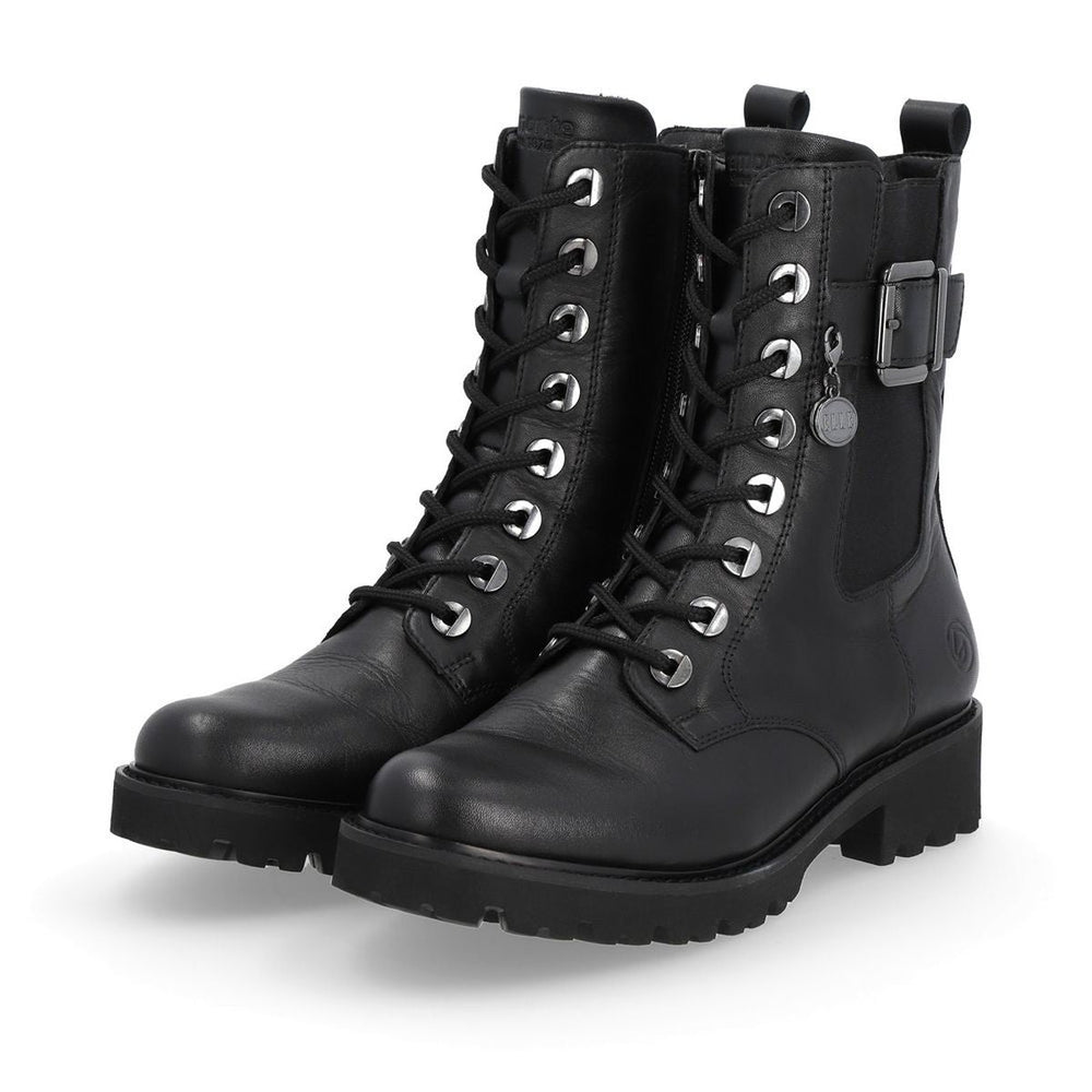 D8668 Black Biker Boots